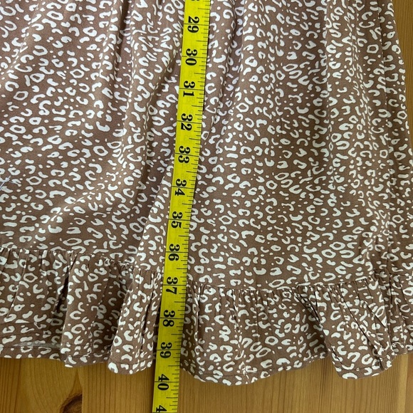 Japna | Brown Ditsy Print Tiered Midi Dress | Puff Sleeve Boho Style | Size M - Picture 10 of 10